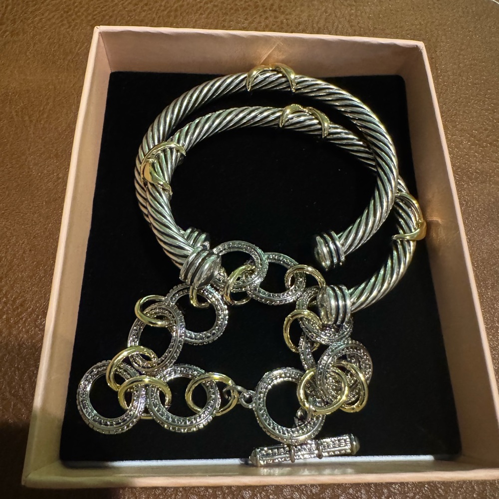 Elegant Silver and Gold Women's Jewelry Set